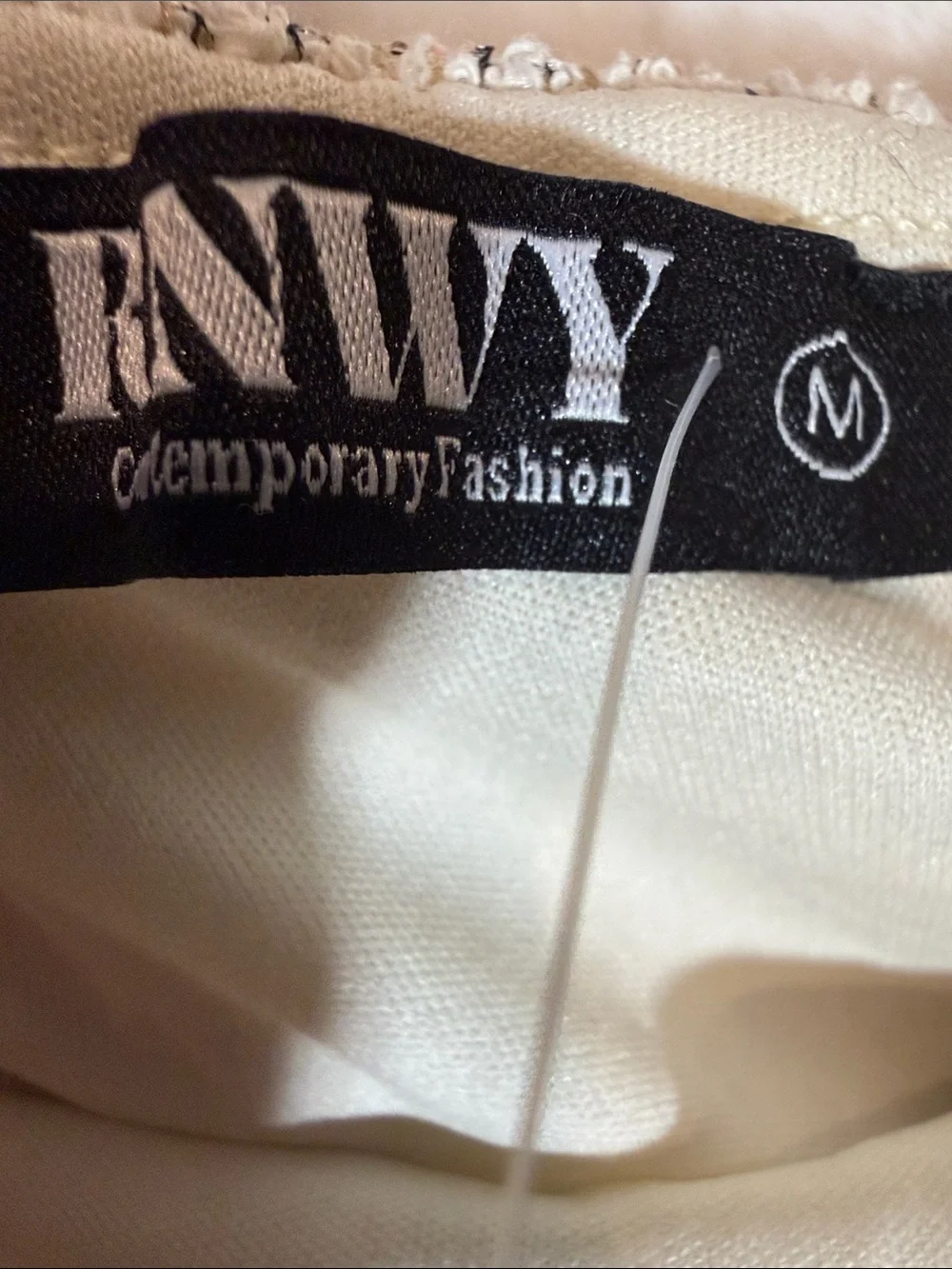 NWT Textured Beige Tweed Mini Skirt with Button Detail
